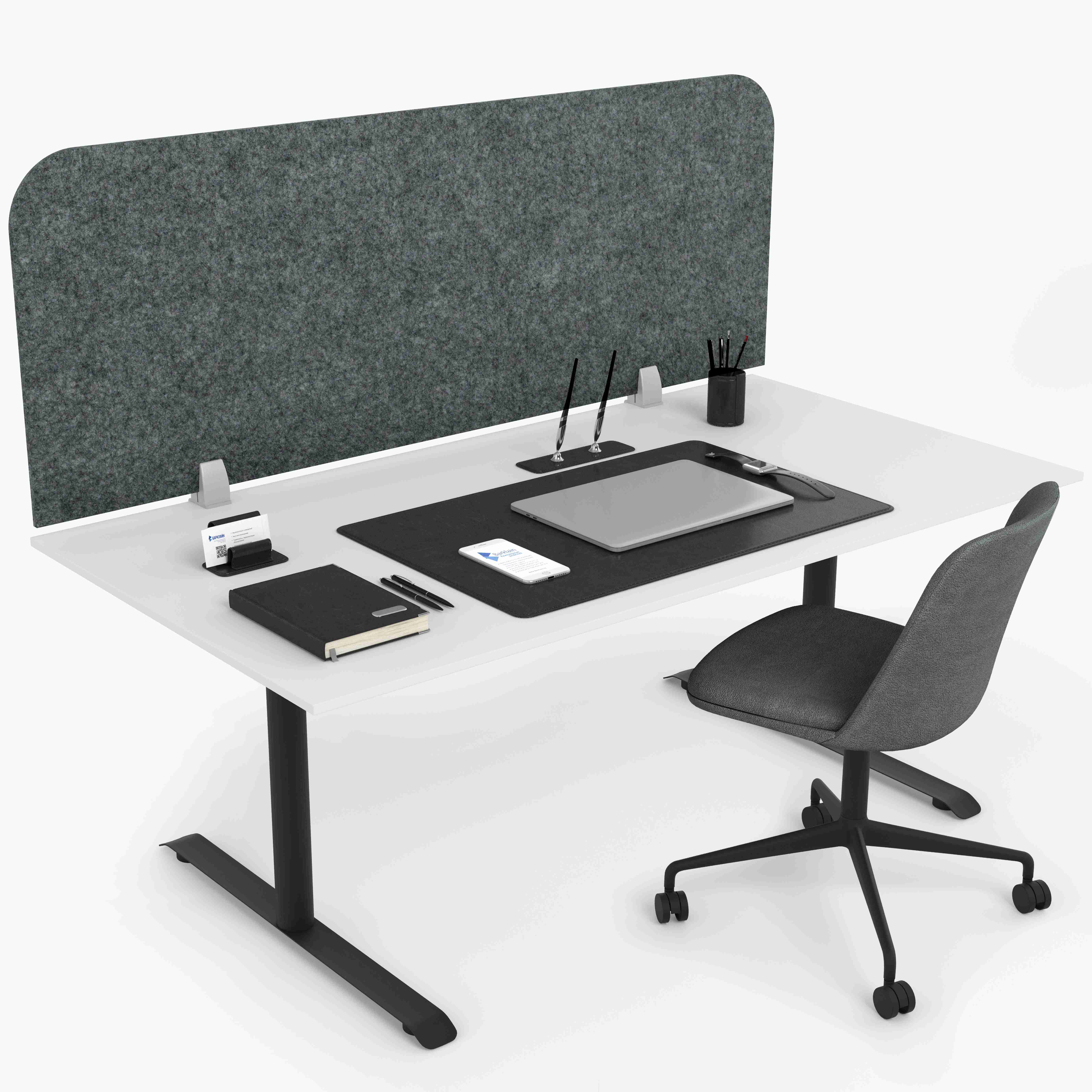 Акустическая панель Виридис Фелт Экран для стола Базальт (700х500х9 мм)