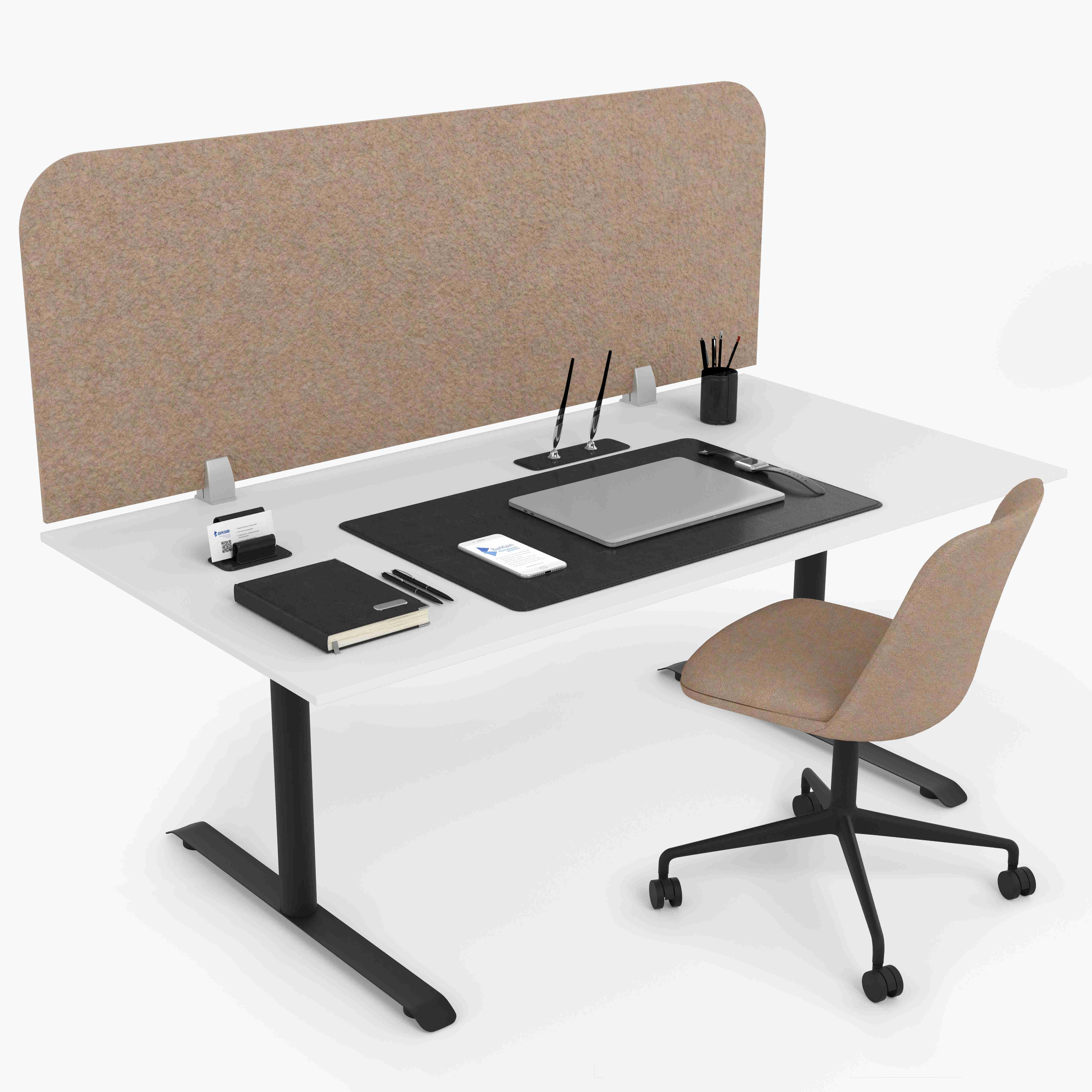 Акустическая панель Виридис Фелт Экран для стола Песок(1400х500х9 мм)