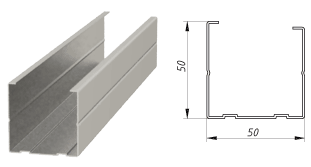 Профиль 50х50 т.0,55-0,6мм стоечный металлический