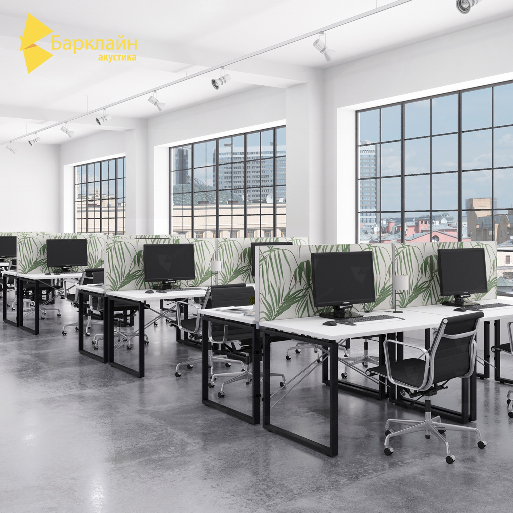 Перегородка для стола акустическая СОНСАТ Экран 1200х500мм ПРИНТ