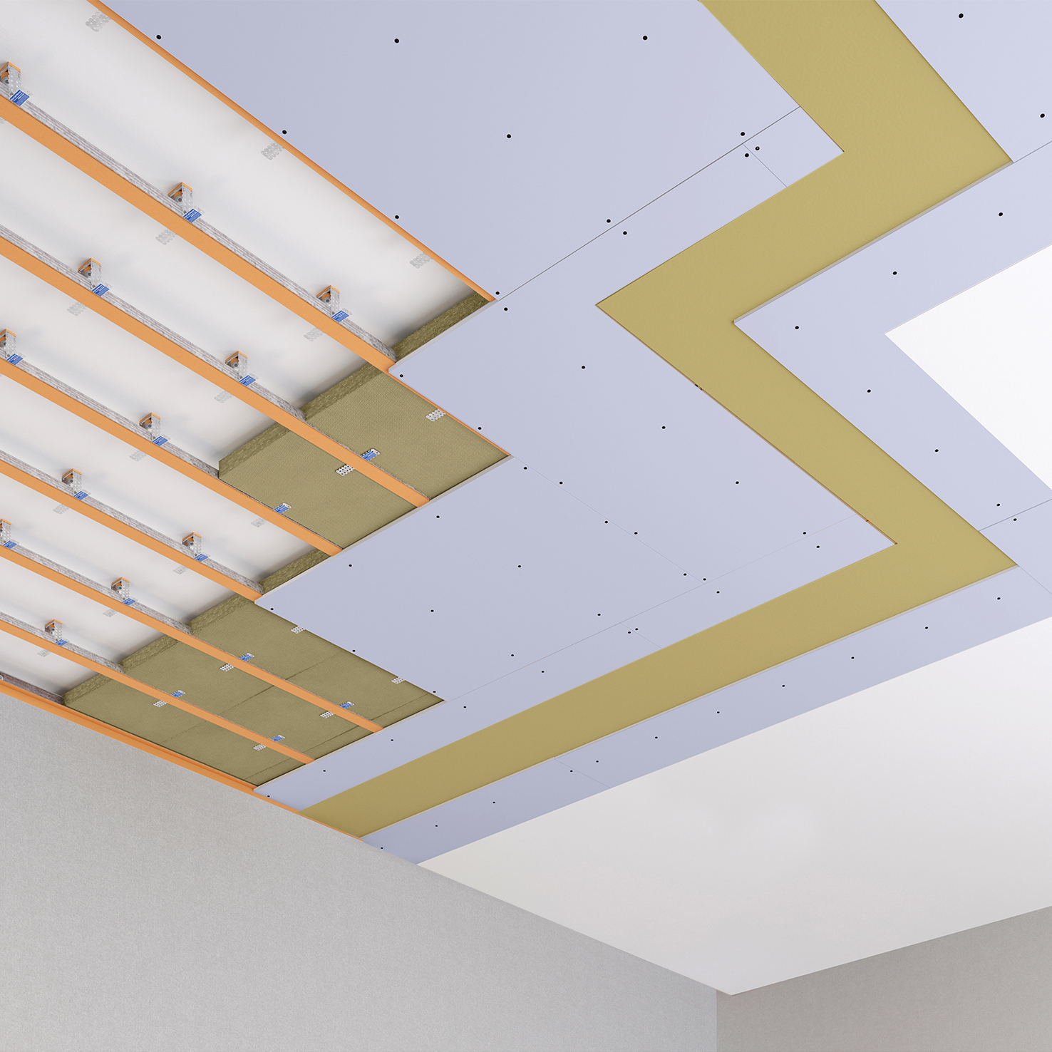 Каркасная система звукоизоляции потолка «Барклайн Барьер Мембрана 4К»